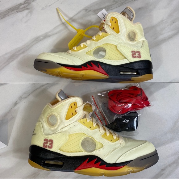 ❌SOLD❌ Off-White Jordan 5 Sail Nike x Virgil Abloh - Picture 2 of 16